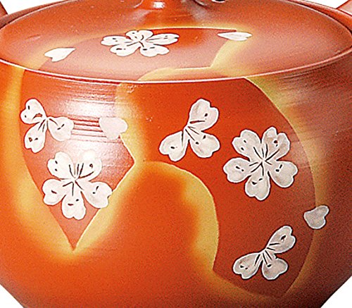 Amazon｜常滑焼 富仙 急須 朱泥 帯丸扇面桜 Y805｜急須